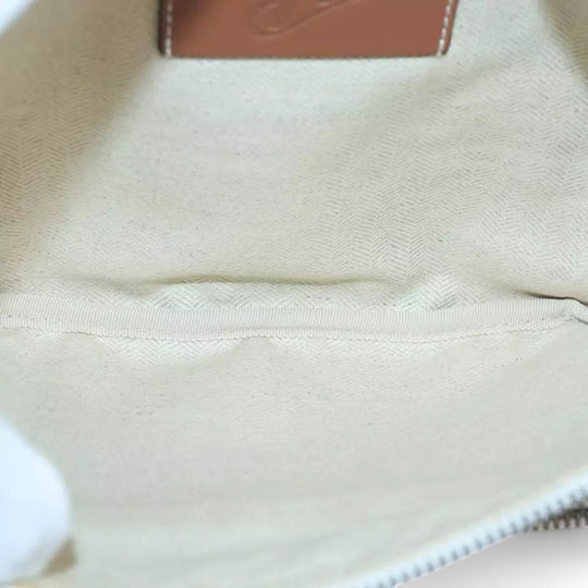 Loewe Anagram Body Bag Canvas Leather White Yellow Unisex