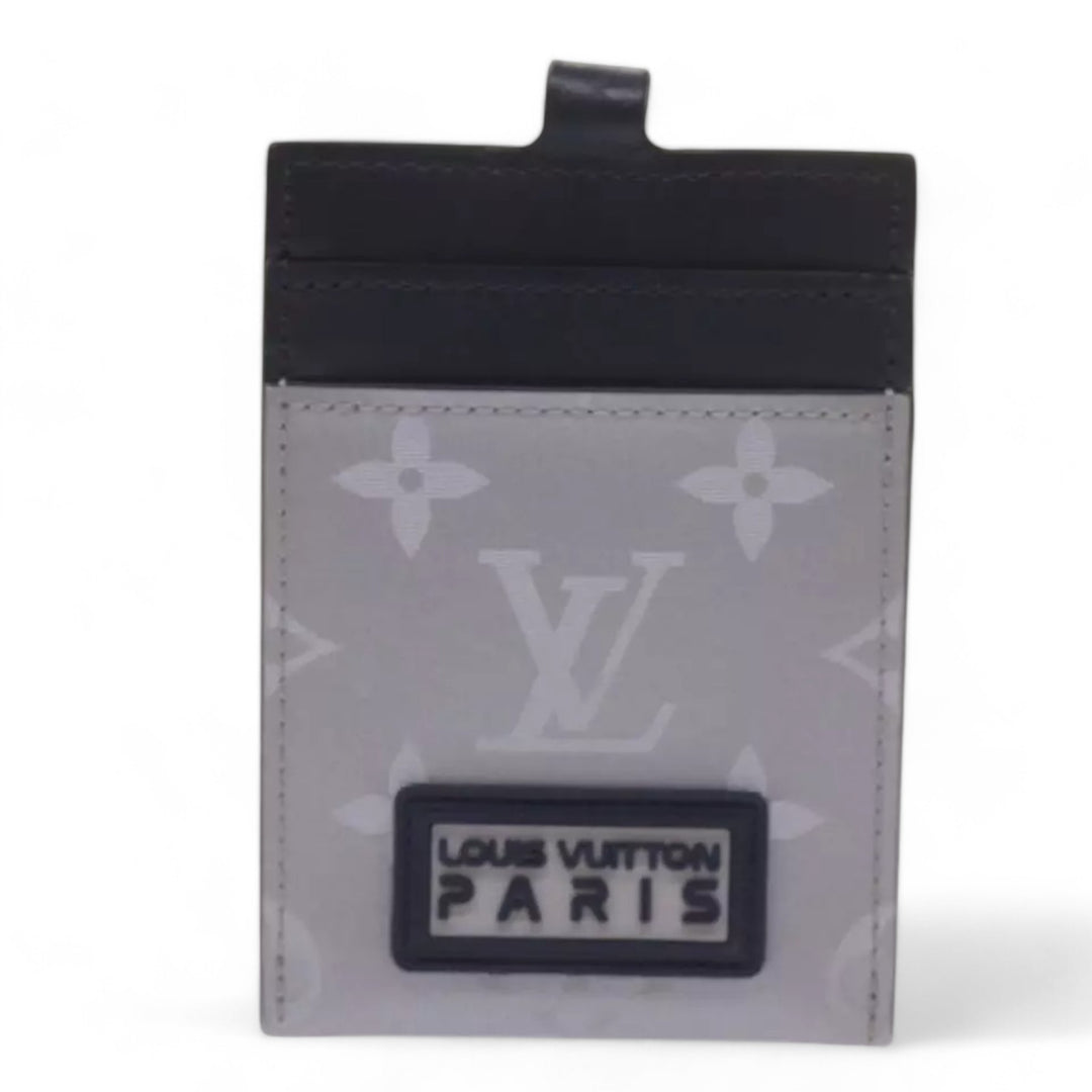 Louis Vuitton Monogram Satellite Alpha Pouch Silver Unisex Handbag with Card Holder