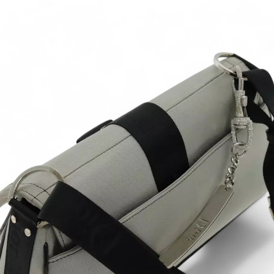 Christian Dior Hardcore Shoulder Bag Canvas Silver Womens Handbag