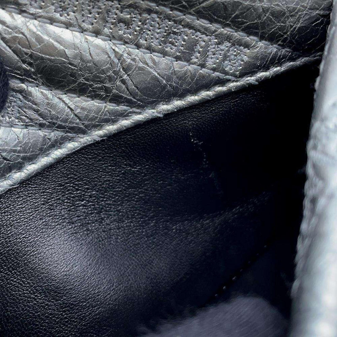 BALENCIAGA BB Logo Leather Silver Chain Shoulder Bag Preloved