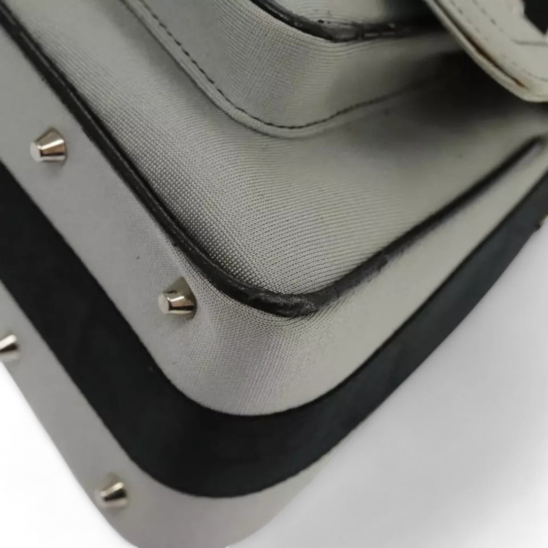 Christian Dior Hardcore Shoulder Bag Canvas Silver Womens Handbag