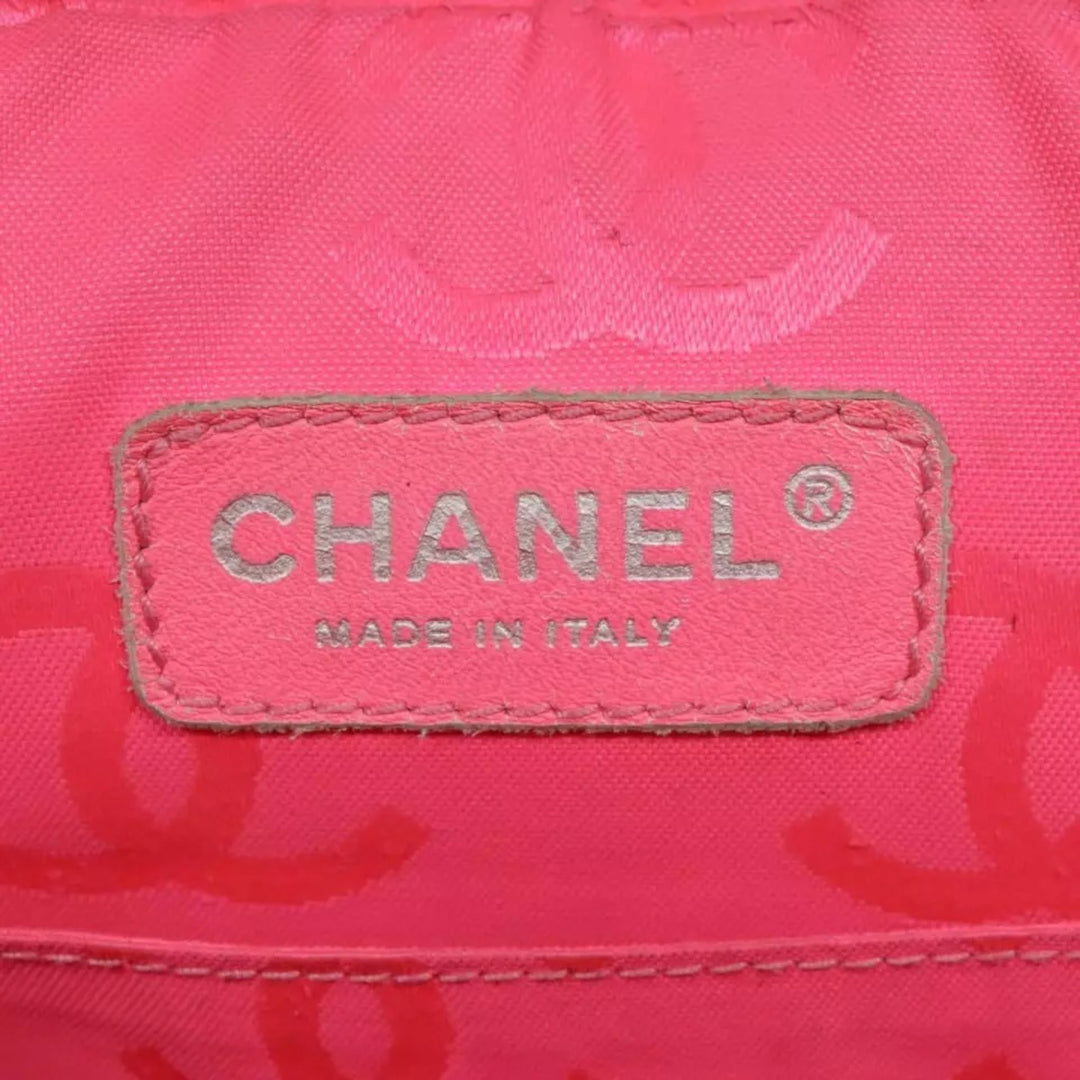 CHANEL Cambon Line Matelasse Shoulder Bag Leather White Black Silver CC