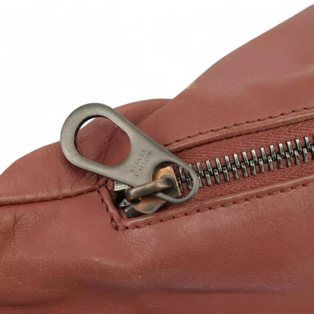 Bottega Veneta Waist Bag Leather Pink Shoulder Strap