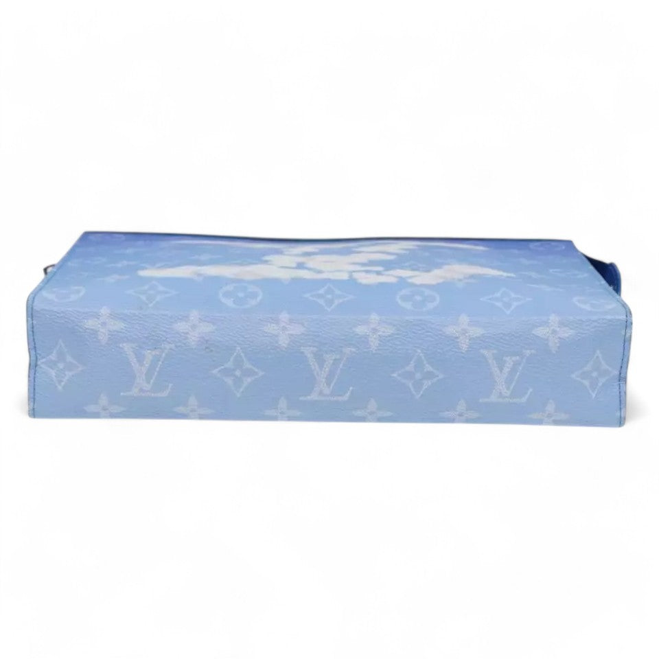 Louis Vuitton Monogram Clouds Pochette Voyage Clutch Bag Blue