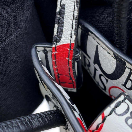 Balenciaga Shopping Phone Holder Leather White Black Red Preloved
