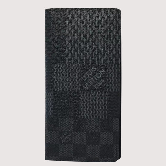 Louis Vuitton Damier Brazza Wallet Long Wallet Graphite Black Men's