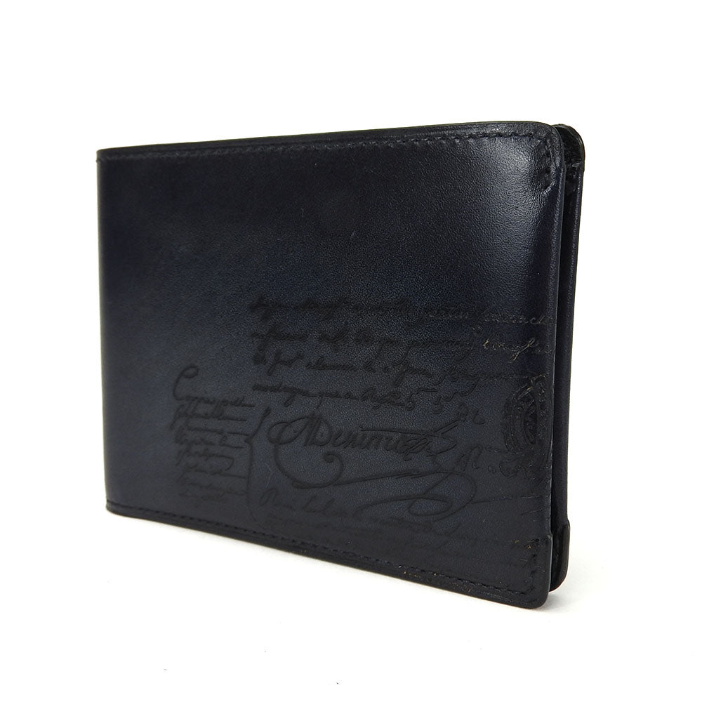 Berluti Bifold Wallet leather Navy Makore Skrit