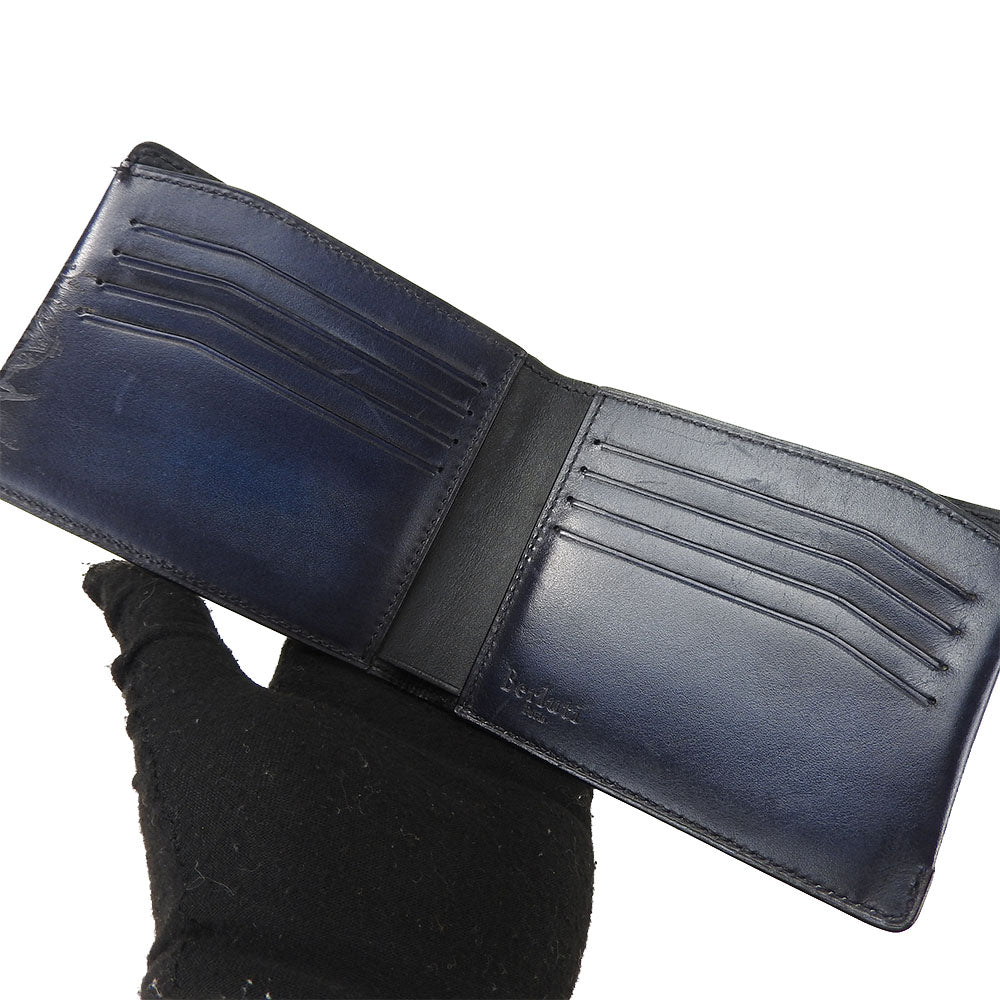 Berluti Bifold Wallet leather Navy Makore Skrit