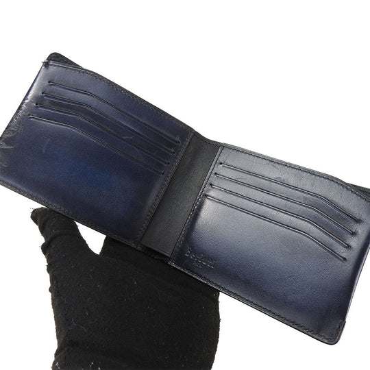 Berluti Bifold Wallet leather Navy Makore Skrit