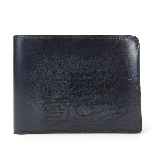 Berluti Bifold Wallet leather Navy Makore Skrit