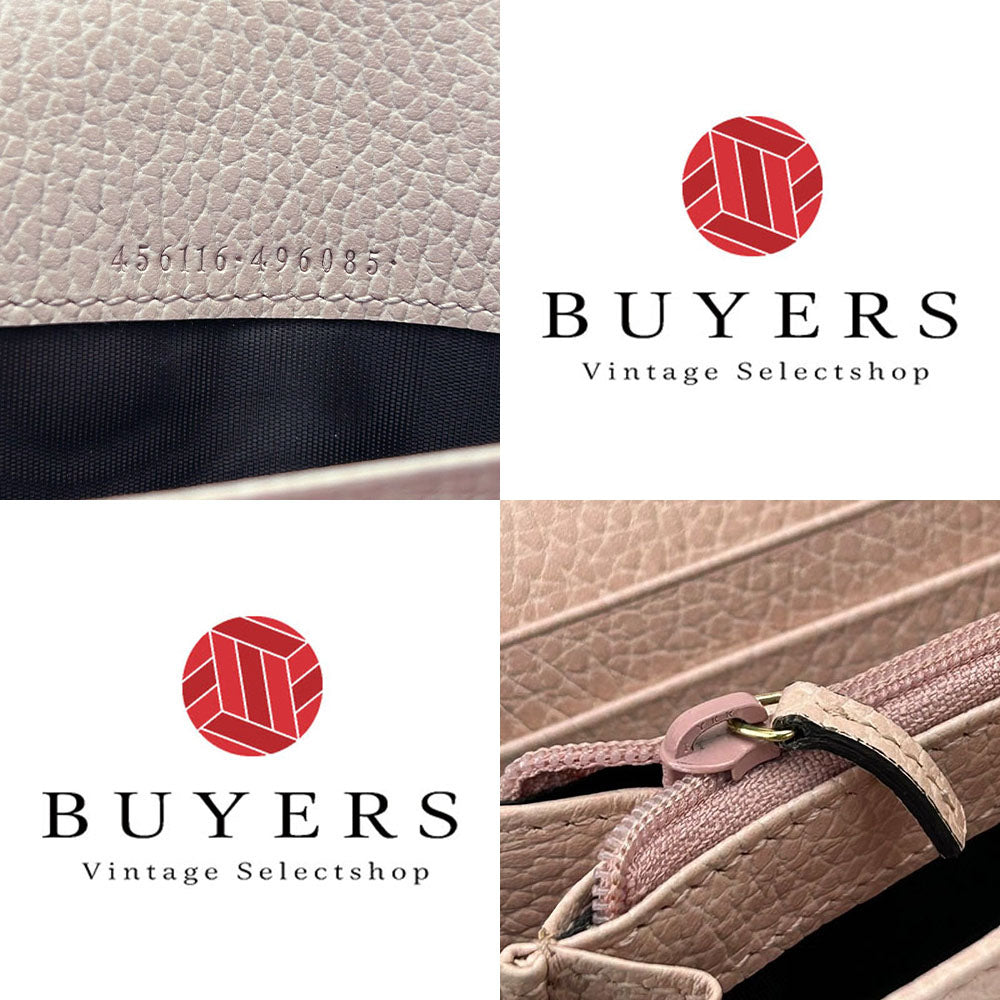 GUCCI Long Wallet Purse 456116 pink GG Marmont