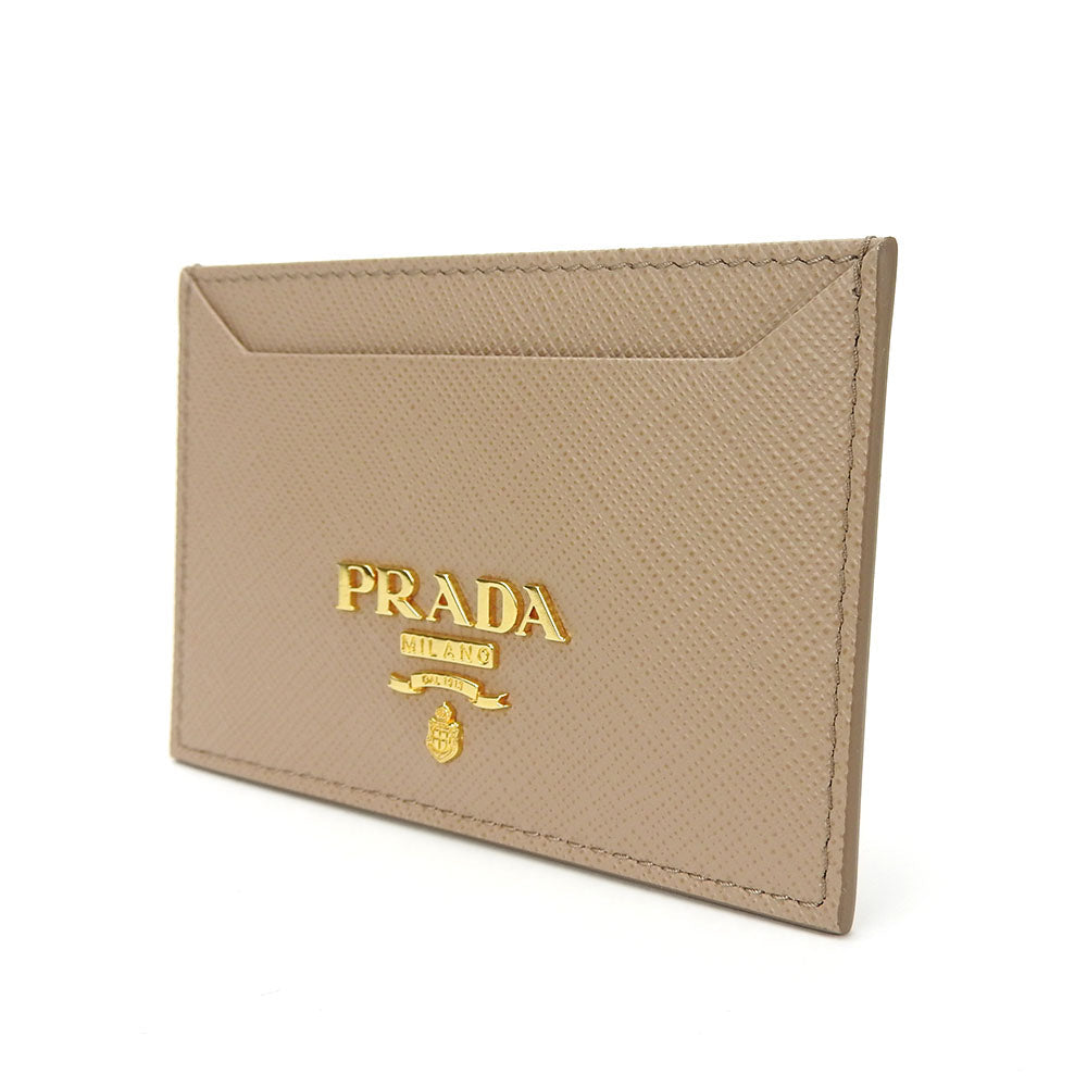 PRADA Card Case Safiano beige