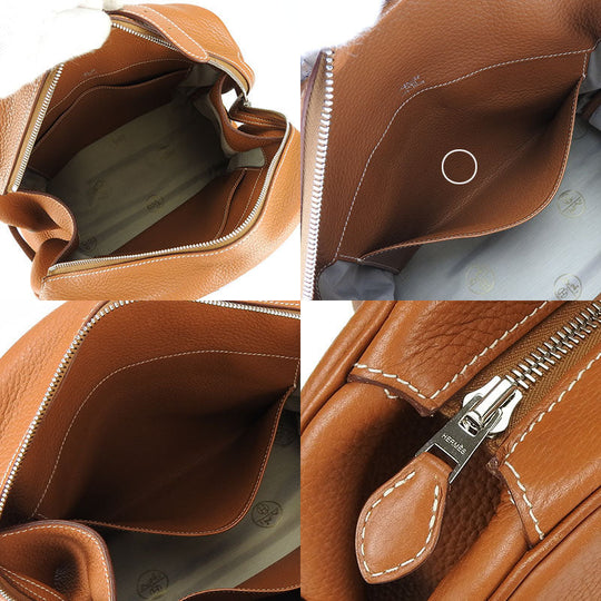 HERMES Handbag Taurillon Clemence Brown Atlas 35