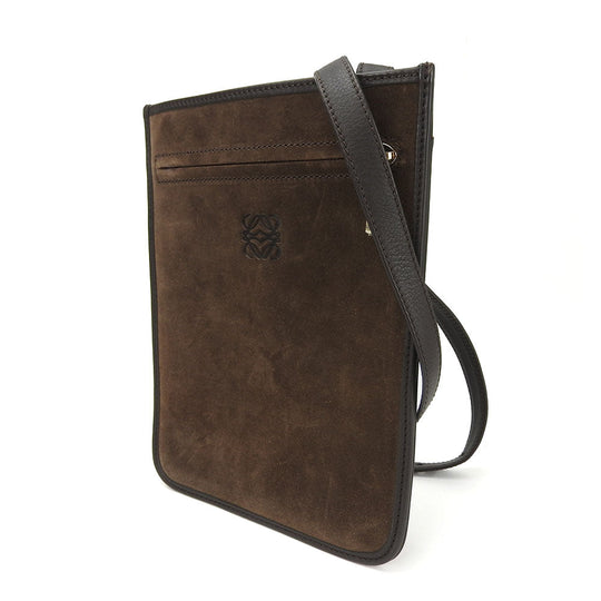 LOEWE Shoulder Bag Suede Brown anagram