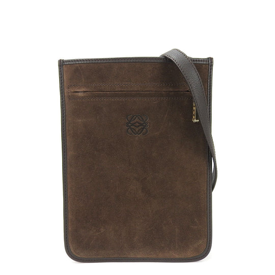 LOEWE Shoulder Bag Suede Brown anagram
