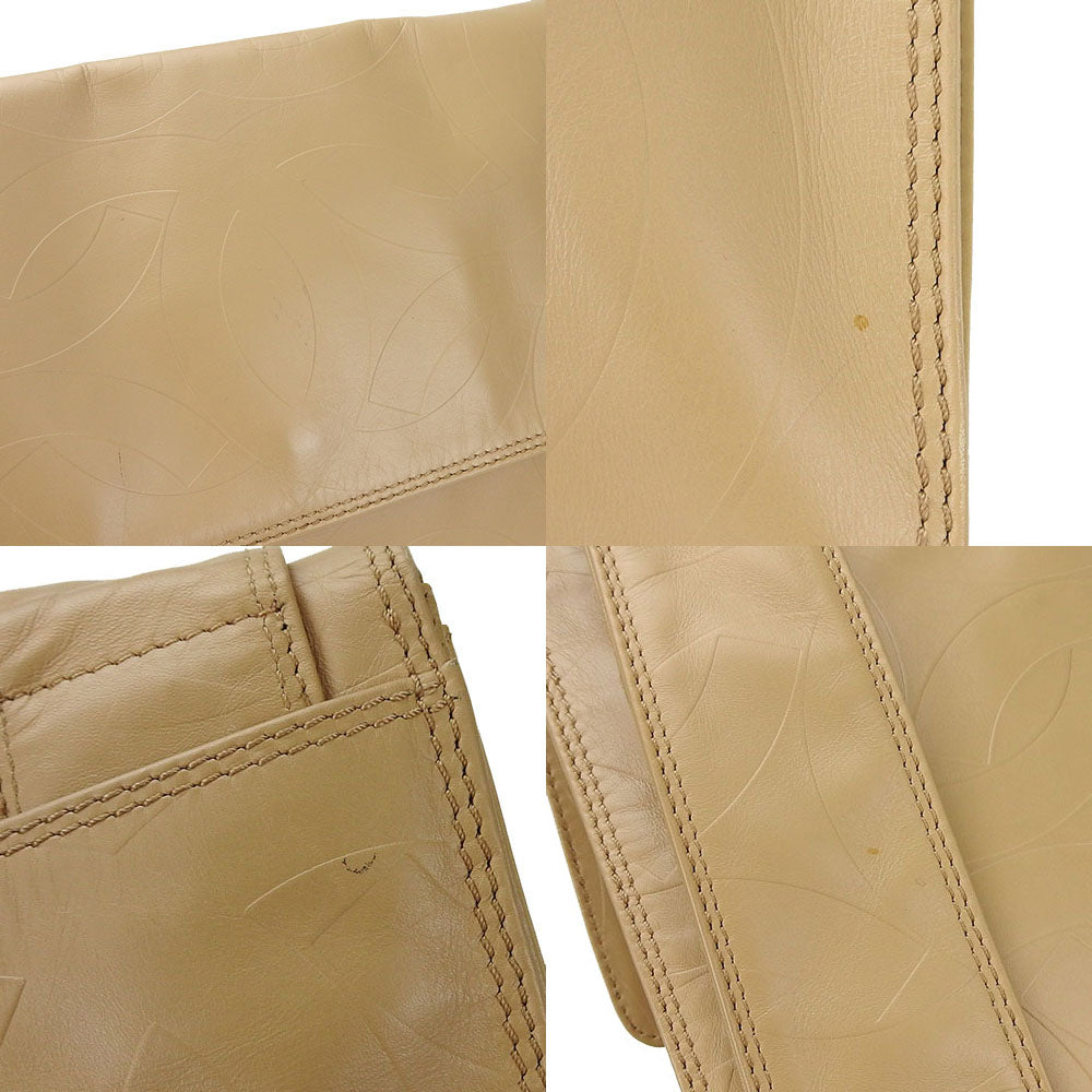 CHANEL Shoulder Bag leather beige