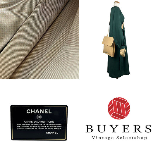 CHANEL Shoulder Bag leather beige