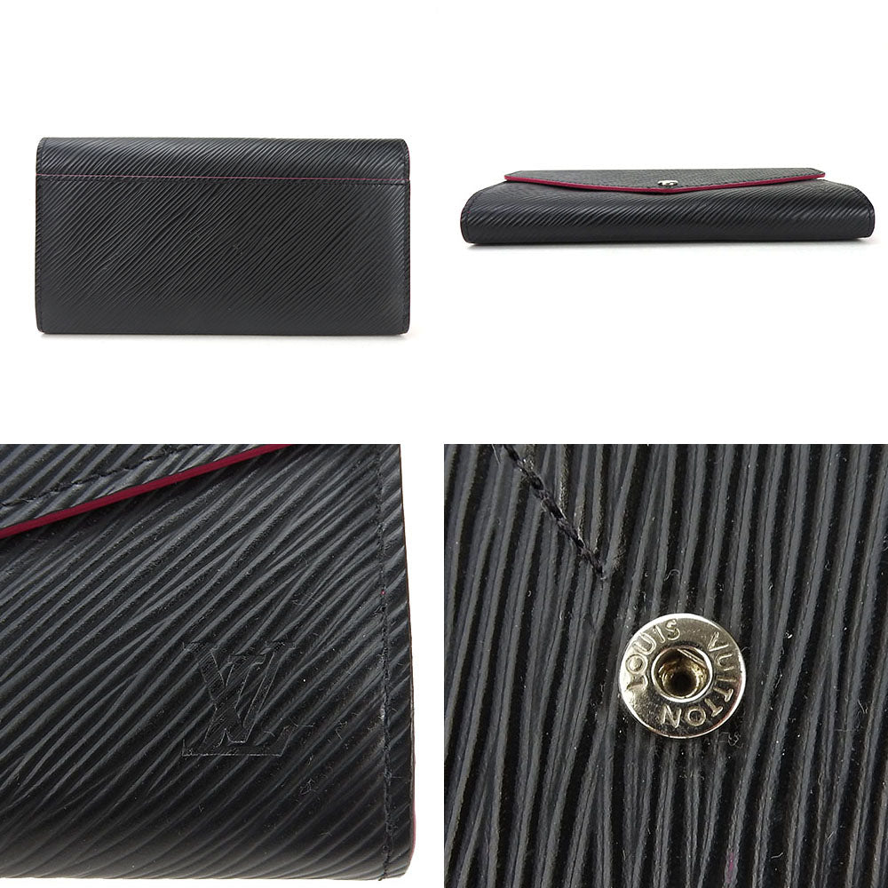 LOUIS VUITTON Long Wallet Purse M64322 Epi Leather Noir Portefeuille Sara