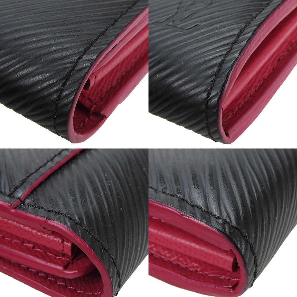 LOUIS VUITTON Long Wallet Purse M64322 Epi Leather Noir Portefeuille Sara