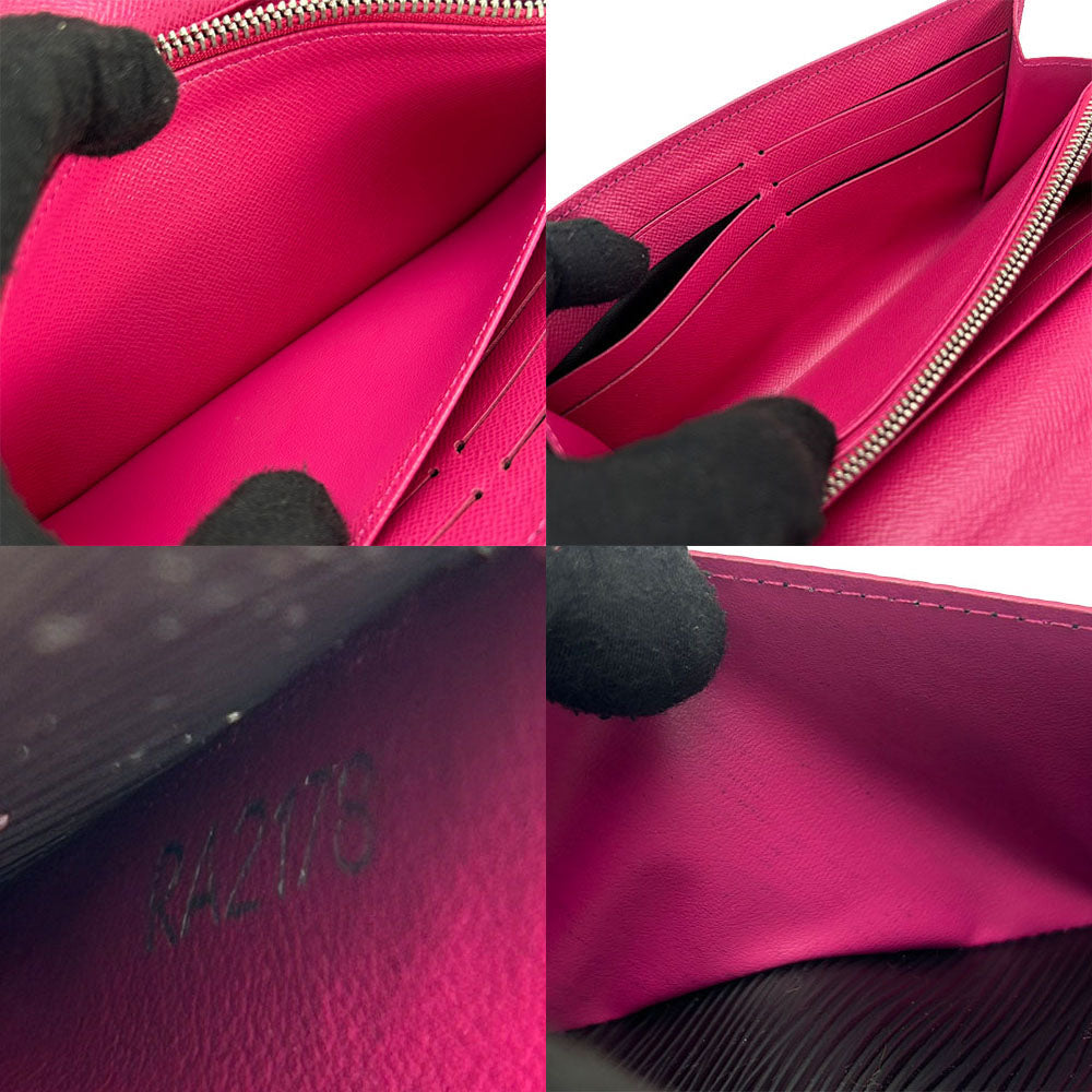 LOUIS VUITTON Long Wallet Purse M64322 Epi Leather Noir Portefeuille Sara