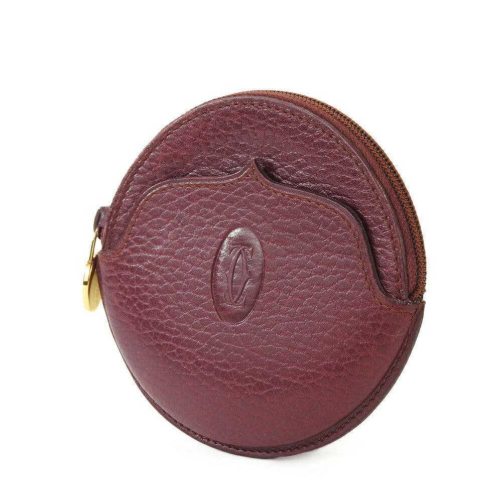 CARTIER Coin case leather Bordeaux Must Line Musto Do Round