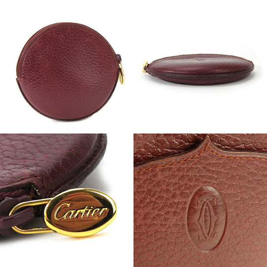 CARTIER Coin case leather Bordeaux Must Line Musto Do Round