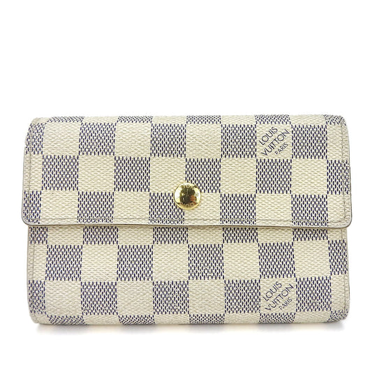 LOUIS VUITTON Tri-fold wallet N63068 Damier Azur white Portefeuille Alexandra