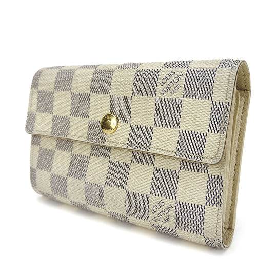 LOUIS VUITTON Tri-fold wallet N63068 Damier Azur white Portefeuille Alexandra