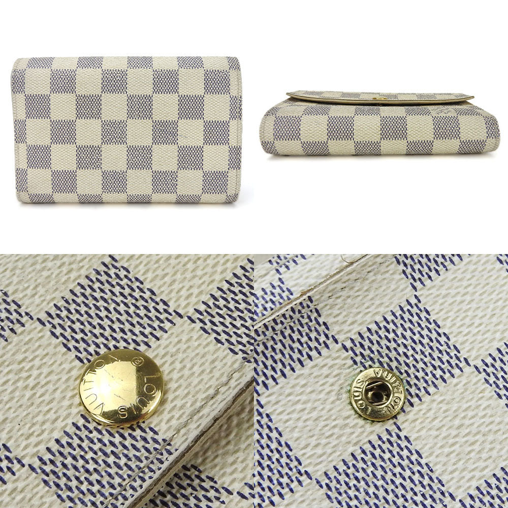 LOUIS VUITTON Tri-fold wallet N63068 Damier Azur white Portefeuille Alexandra