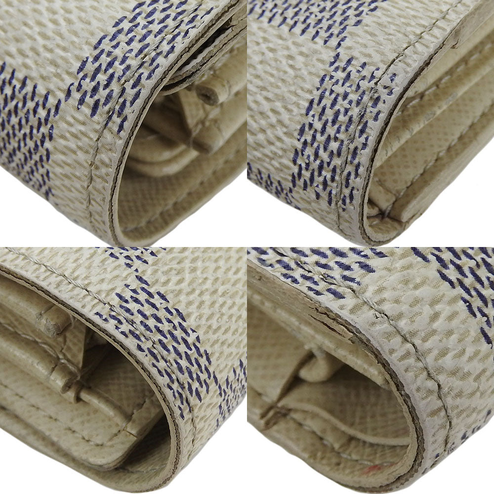 LOUIS VUITTON Tri-fold wallet N63068 Damier Azur white Portefeuille Alexandra