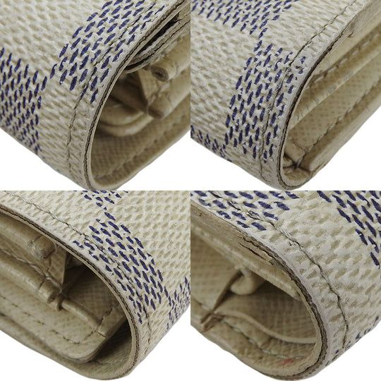 LOUIS VUITTON Tri-fold wallet N63068 Damier Azur white Portefeuille Alexandra