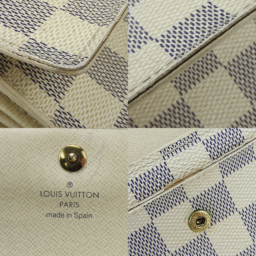 LOUIS VUITTON Tri-fold wallet N63068 Damier Azur white Portefeuille Alexandra