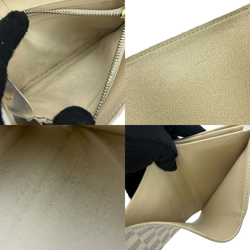LOUIS VUITTON Tri-fold wallet N63068 Damier Azur white Portefeuille Alexandra