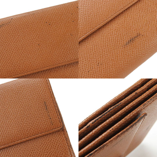 BVLGARI Long Wallet Purse leather Brown