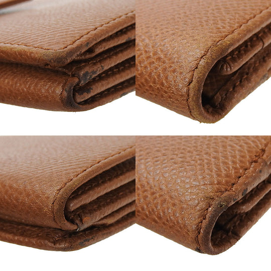 BVLGARI Long Wallet Purse leather Brown