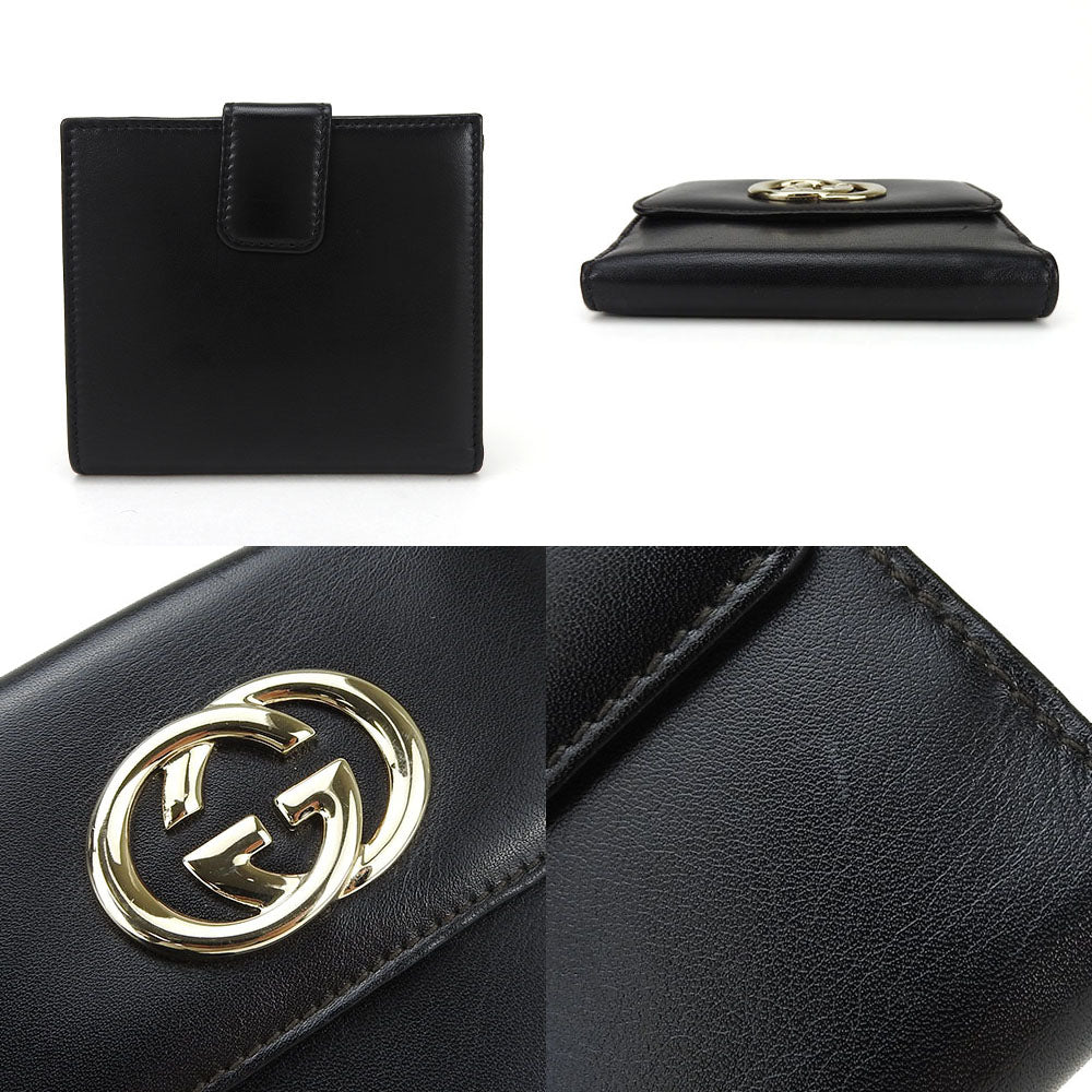 GUCCI Bifold Wallet 162759 leather black
