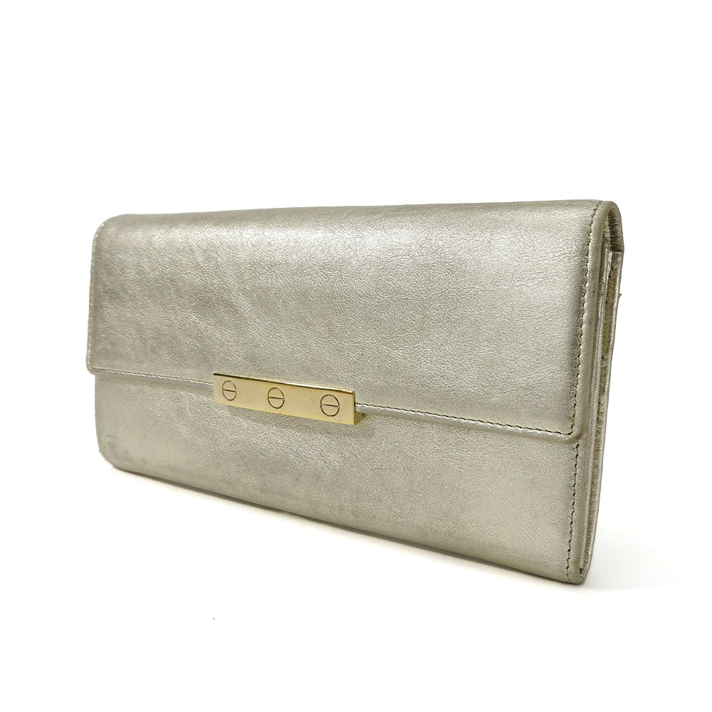 CARTIER Long Wallet Purse L3000823 leather Champagne Gold Love collection