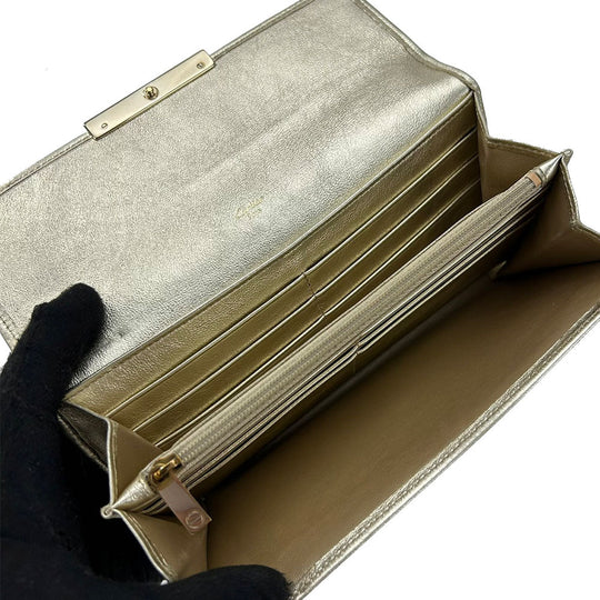 CARTIER Long Wallet Purse L3000823 leather Champagne Gold Love collection