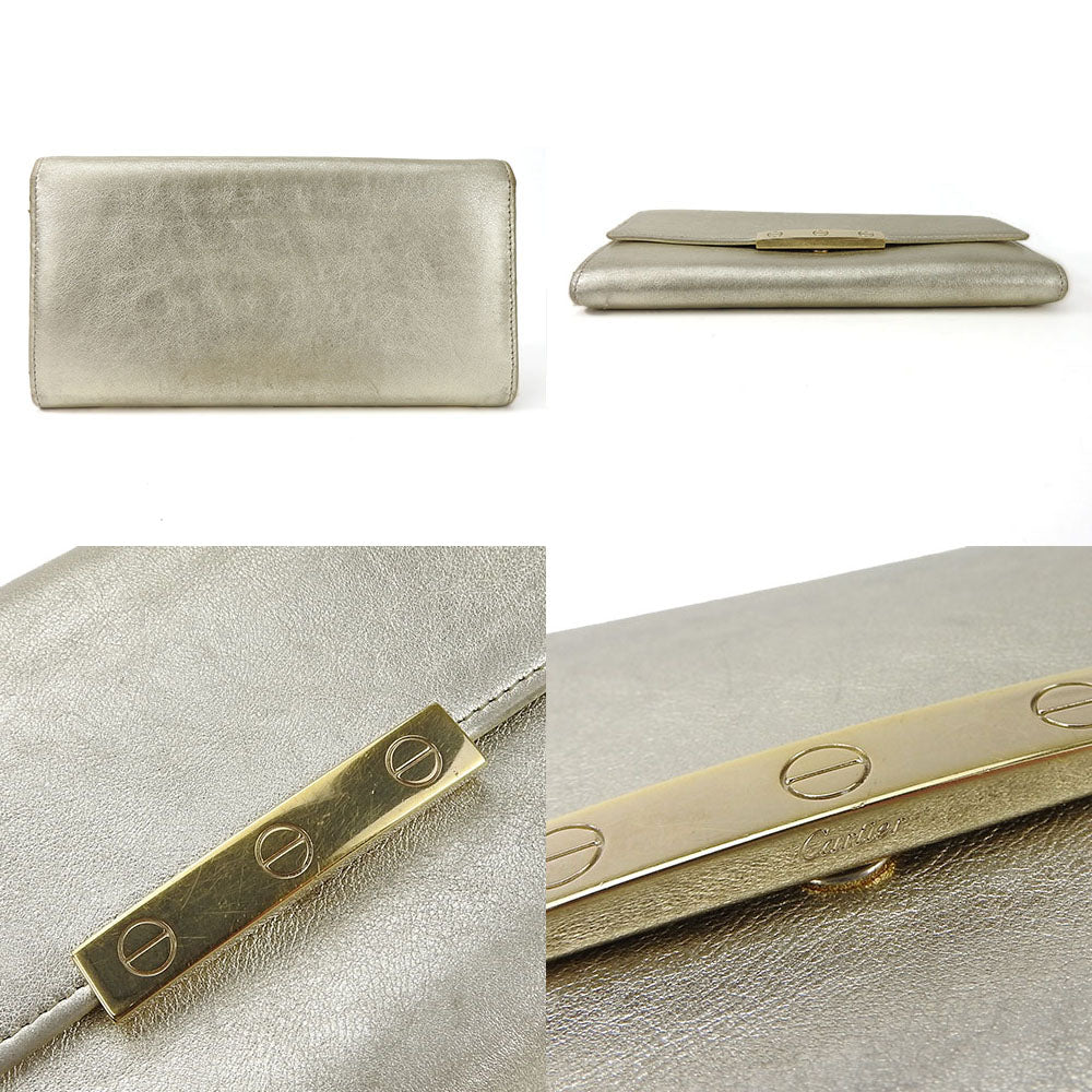 CARTIER Long Wallet Purse L3000823 leather Champagne Gold Love collection
