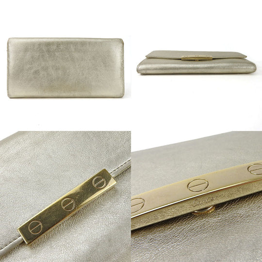 CARTIER Long Wallet Purse L3000823 leather Champagne Gold Love collection