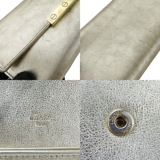 CARTIER Long Wallet Purse L3000823 leather Champagne Gold Love collection