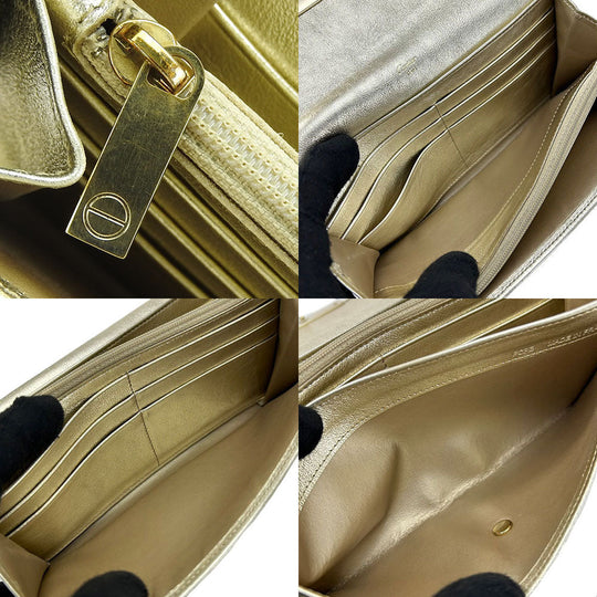 CARTIER Long Wallet Purse L3000823 leather Champagne Gold Love collection