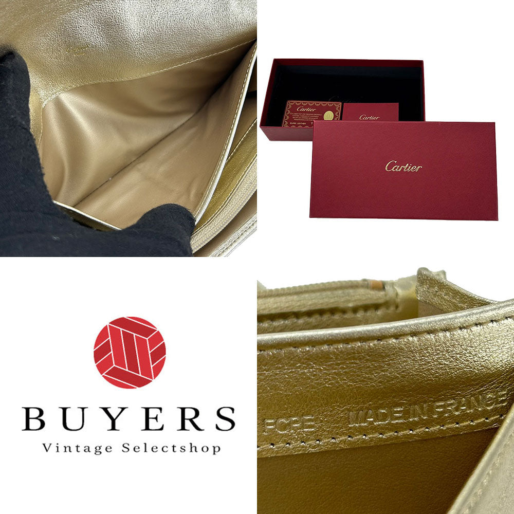 CARTIER Long Wallet Purse L3000823 leather Champagne Gold Love collection