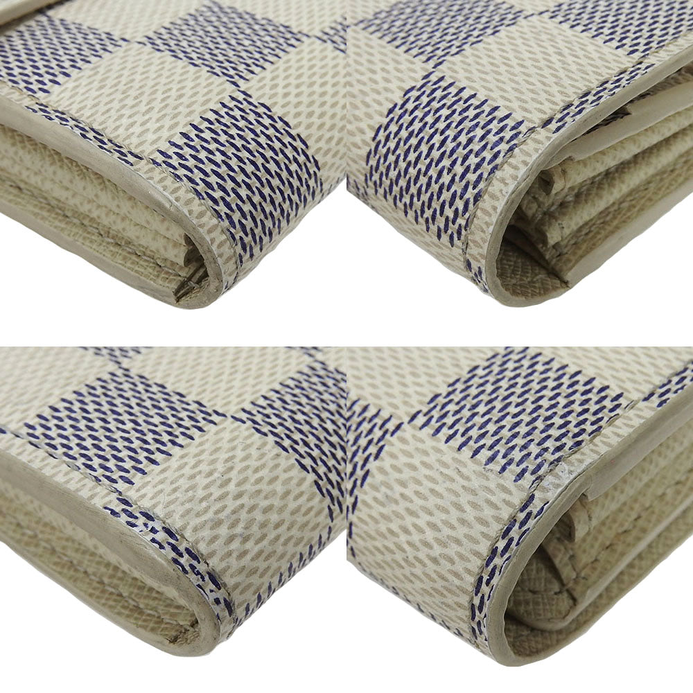 LOUIS VUITTON Long Wallet Purse N61735 Damier Azur white Portefeuille Sara