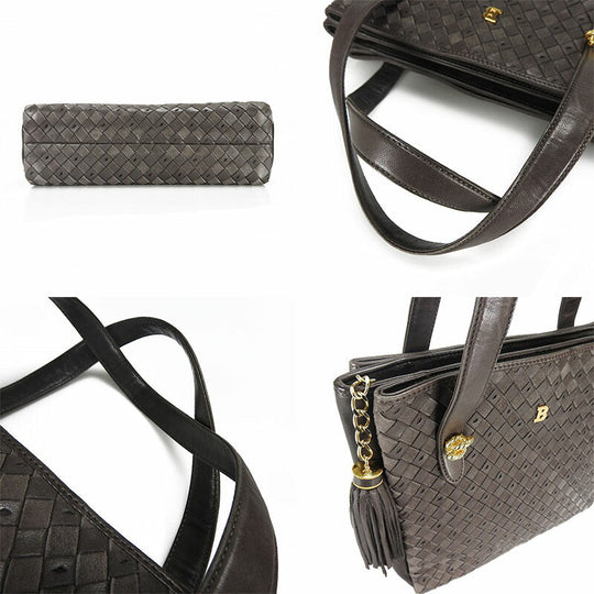 BALLY Handbag leather Dark gray type