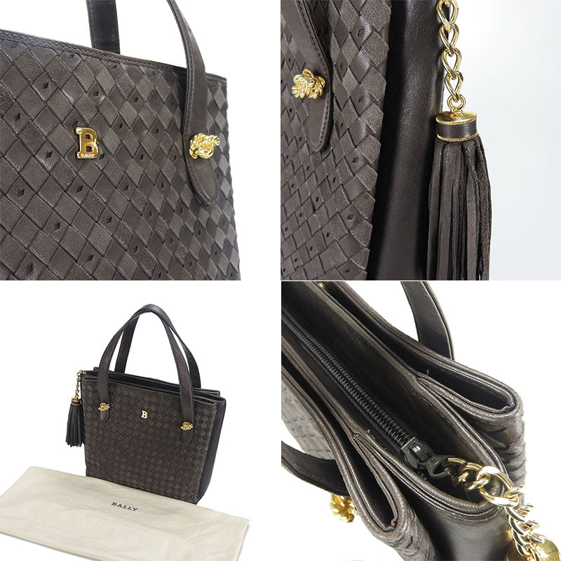 BALLY Handbag leather Dark gray type
