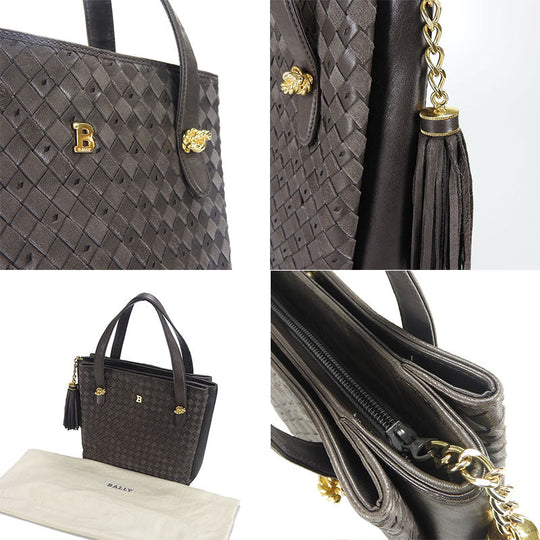 BALLY Handbag leather Dark gray type