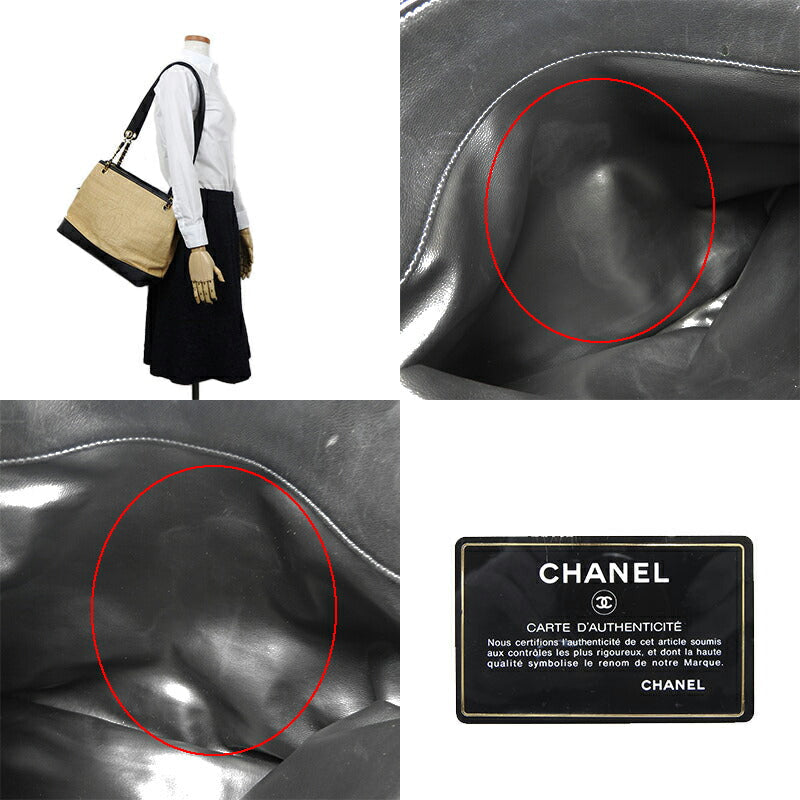 CHANEL Tote Bag leather Beige type