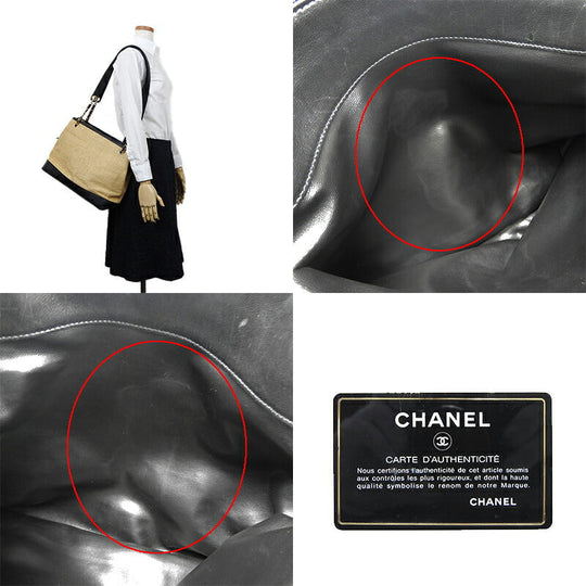 CHANEL Tote Bag leather Beige type