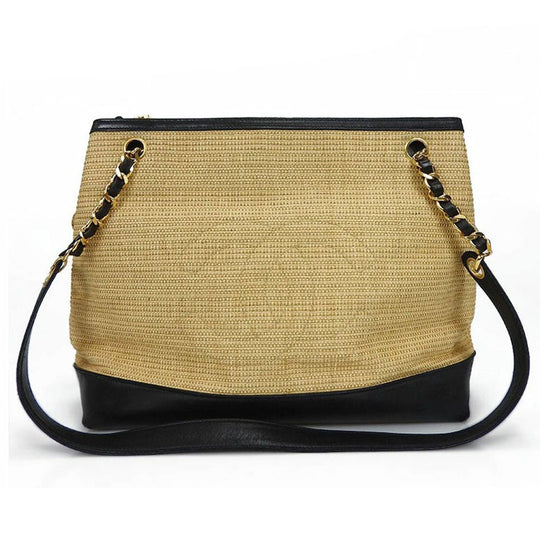 CHANEL Tote Bag leather Beige type